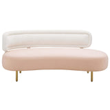 Tischa Sofa, Cream/Blush-Furniture - Sofas-High Fashion Home