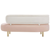 Tischa Sofa, Cream/Blush-Furniture - Sofas-High Fashion Home