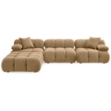 Calliope 4 Piece Modular Sectional, Cafe Au Lait