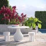 Tulum Outdoor Round Dining Table, Ivory-Furniture - Dining-High Fashion Home