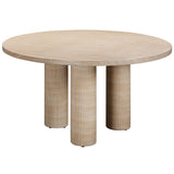 Patti Outdoor Round Dining Table, Faux Travertine-Furniture - Dining-High Fashion Home