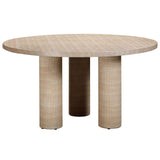 Patti Outdoor Round Dining Table, Faux Travertine-Furniture - Dining-High Fashion Home