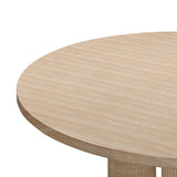 Patti Outdoor Round Dining Table, Faux Travertine-Furniture - Dining-High Fashion Home