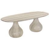 Smooch Outdoor Oval Dining Table, Faux Travertine-Furniture - Dining-High Fashion Home