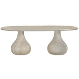 Smooch Outdoor Oval Dining Table, Faux Travertine-Furniture - Dining-High Fashion Home