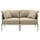 Kapri Outdoor Modular Loveseat, Taupe-Furniture - Sofas-High Fashion Home