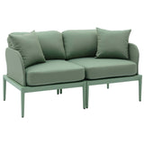 Kapri Outdoor Modular Loveseat, Moss Green-Furniture - Sofas-High Fashion Home