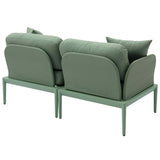 Kapri Outdoor Modular Loveseat, Moss Green-Furniture - Sofas-High Fashion Home