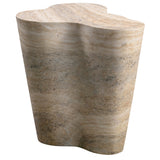 Slab Tall Side Table, Faux Travertine-Furniture - Accent Tables-High Fashion Home