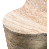 Slab Tall Side Table, Faux Travertine-Furniture - Accent Tables-High Fashion Home