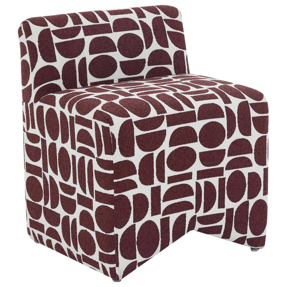 Pippa Stool, Merlot Geometric-Furniture - Chairs-High Fashion Home