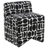 Pippa Stool, Black Geometric-Furniture - Chairs-High Fashion Home