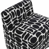 Pippa Stool, Black Geometric-Furniture - Chairs-High Fashion Home