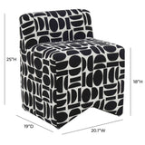 Pippa Stool, Black Geometric-Furniture - Chairs-High Fashion Home