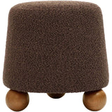 Jaine Boucle Stool, Chocolate Brown-Furniture - Benches-High Fashion Home