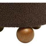 Jaine Boucle Stool, Chocolate Brown-Furniture - Benches-High Fashion Home