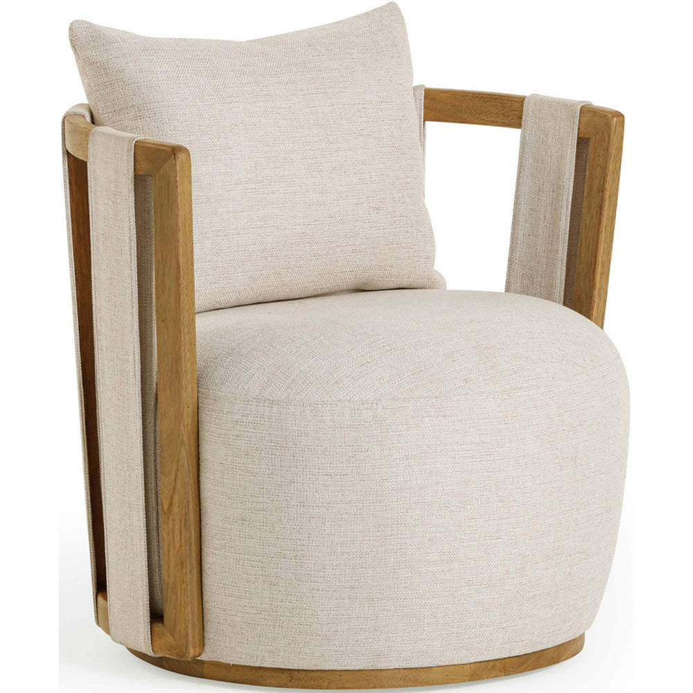 Paolo Swivel Chair, Cream-Furniture - Chairs-High Fashion Home