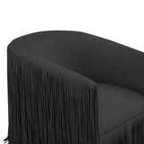 Shag Me Vegan Leather Swivel Chair, Black-Furniture - Chairs-High Fashion Home