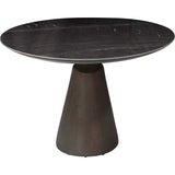 Taji Oval Dining Table, Polished Grey/Textured Silver Base