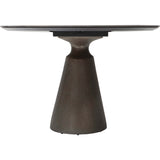 Taji Oval Dining Table, Polished Grey/Textured Silver Base