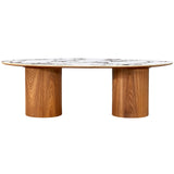 Tamara Oval Coffee Table, Marble Ceramic-Furniture - Accent Tables-High Fashion Home