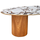 Tamara Oval Coffee Table, Marble Ceramic-Furniture - Accent Tables-High Fashion Home