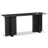 Terrell Large Console Table, Black Marble/Raw Black-Furniture - Accent Tables-High Fashion Home