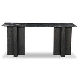 Terrell Large Console Table, Black Marble/Raw Black-Furniture - Accent Tables-High Fashion Home