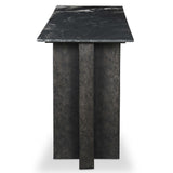 Terrell Large Console Table, Black Marble/Raw Black-Furniture - Accent Tables-High Fashion Home