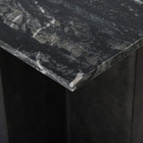 Terrell Large Console Table, Black Marble/Raw Black-Furniture - Accent Tables-High Fashion Home