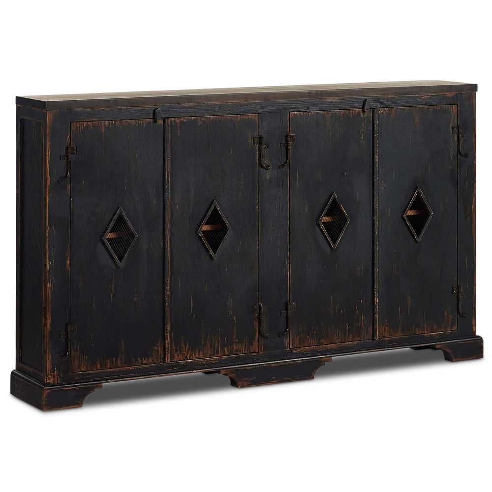 The Humptulips River Moonshine Cabinet, Distressed Burnt Black