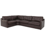 Thurlow 3 Piece Left Modular Leather Sectional, Espresso Brown