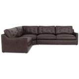 Thurlow 3 Piece Left Modular Leather Sectional, Espresso Brown