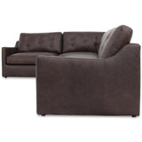 Thurlow 3 Piece Left Modular Leather Sectional, Espresso Brown