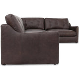 Thurlow 3 Piece Right Modular Leather Sectional, Espresso Brown