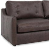 Thurlow 3 Piece Right Modular Leather Sectional, Espresso Brown