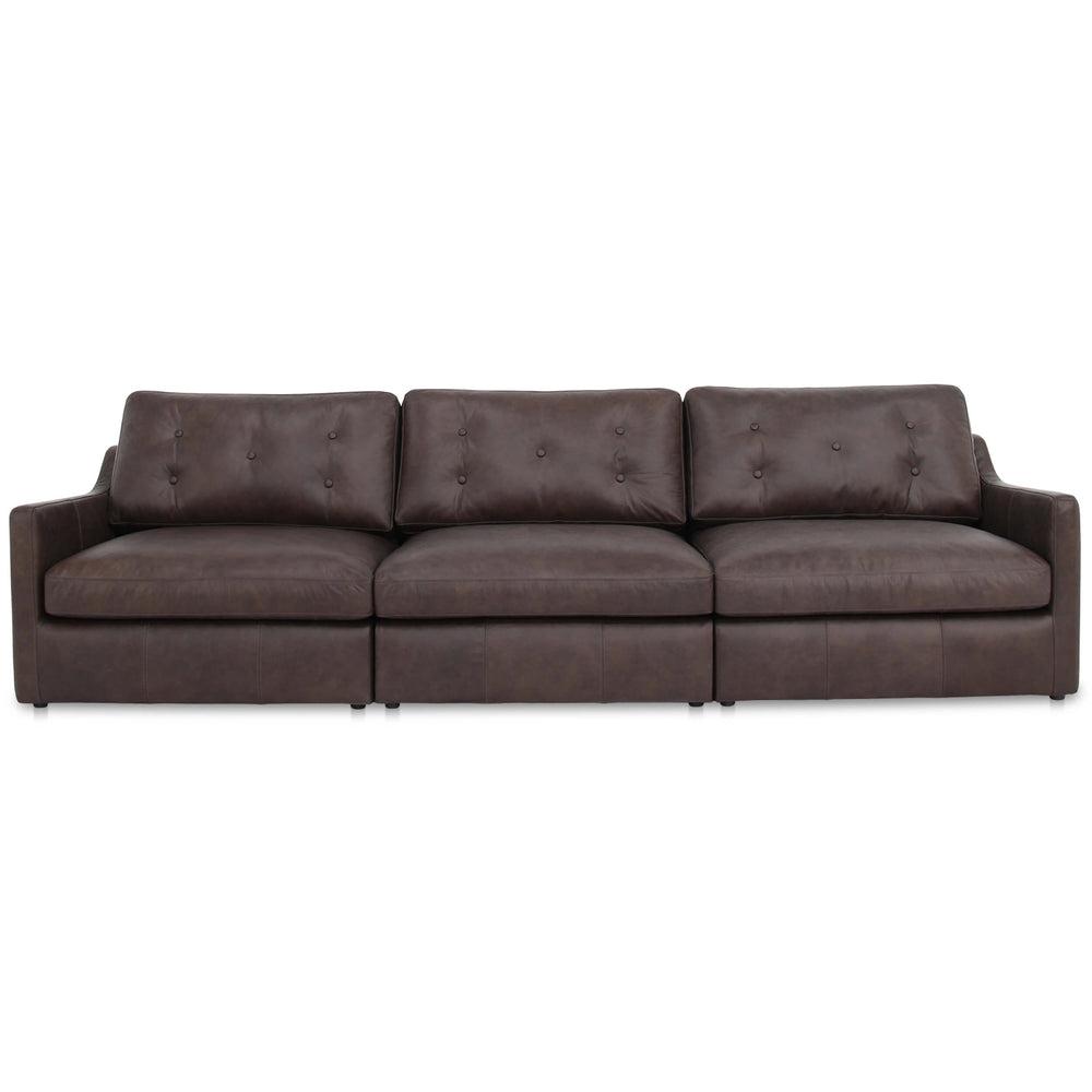 Thurlow Modular Leather Sofa, Espresso Brown