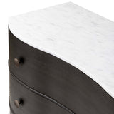 Tiago Marble Chest, Distressed Black-Furniture - Storage-High Fashion Home