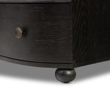 Tiago Marble Chest, Distressed Black-Furniture - Storage-High Fashion Home