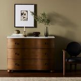 Tiago Marble Top Chest, Toasted Oak-Furniture - Storage-High Fashion Home