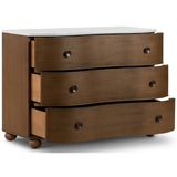 Tiago Marble Top Chest, Toasted Oak-Furniture - Storage-High Fashion Home