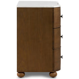 Tiago Marble Top Chest, Toasted Oak-Furniture - Storage-High Fashion Home