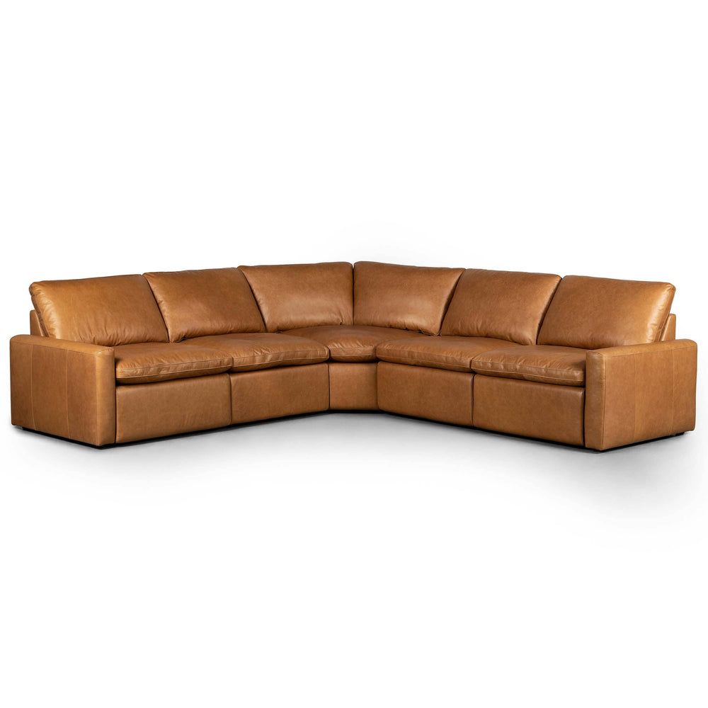 Tillery 5 Piece Leather Power Recliner Sectional, Sonoma Butterscotch-Furniture - Sofas-High Fashion Home