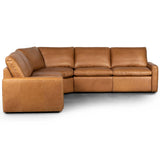 Tillery 5 Piece Leather Power Recliner Sectional, Sonoma Butterscotch-Furniture - Sofas-High Fashion Home