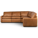 Tillery 5 Piece Leather Power Recliner Sectional, Sonoma Butterscotch-Furniture - Sofas-High Fashion Home