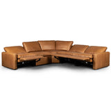 Tillery 5 Piece Leather Power Recliner Sectional, Sonoma Butterscotch-Furniture - Sofas-High Fashion Home