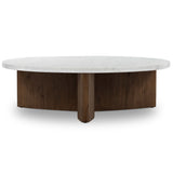 Toli Coffee Table, Italian White/Rustic Fawn-Furniture - Accent Tables-High Fashion Home