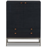 Trey Bar Cabinet, Black Wash Poplar-Furniture - Storage-High Fashion Home