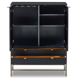 Trey Bar Cabinet, Black Wash Poplar-Furniture - Storage-High Fashion Home