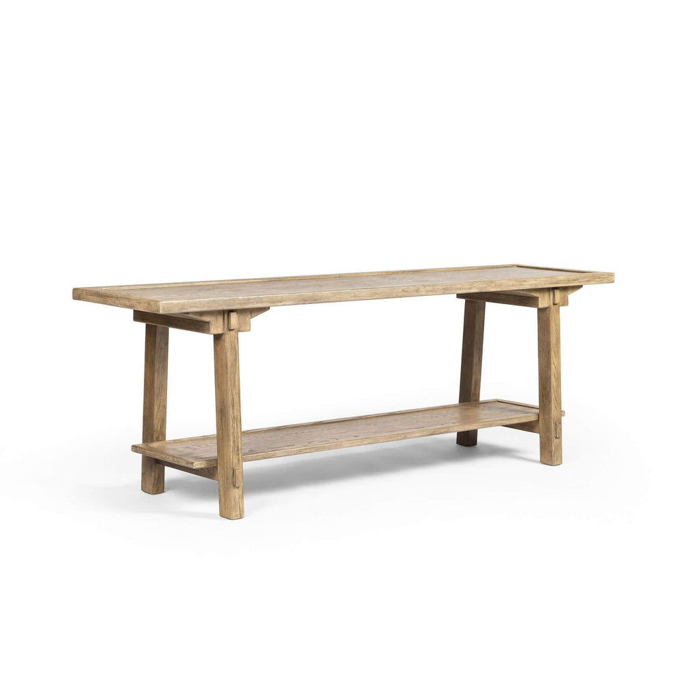 Trinity Console Table, Distressed Light Oak-Furniture - Accent Tables-High Fashion Home